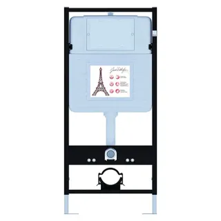 Инсталляция Jacob Delafon EDE103-BL с безободковым унитазом Struktura сиденье с микролифтом клавиша смыва чёрная матовая